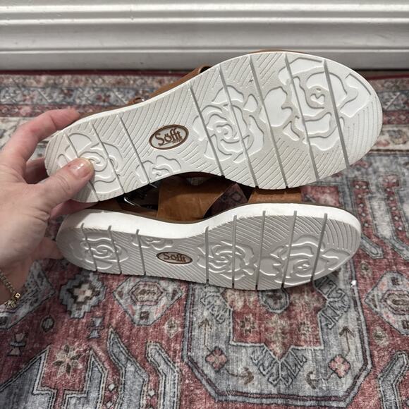 Sofft Mirabelle platform sandals size 8 M Brown Leather crisscross straps NEW - Picture 7 of 7